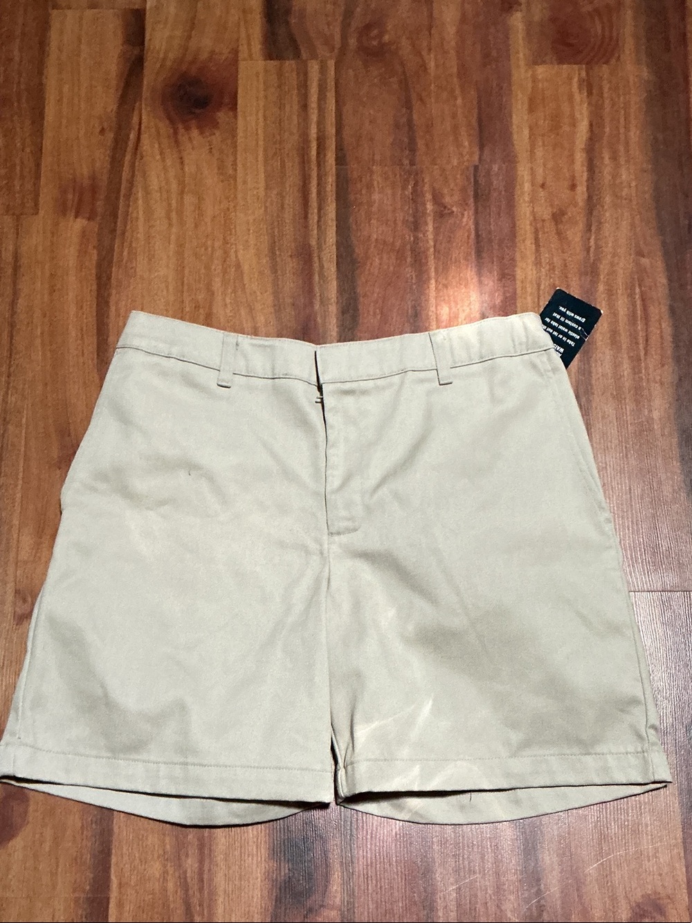 Classic High-Waist Cotton Blend Shorts in Khaki nwt elderwear sz 14 1/2